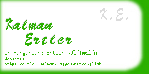 kalman ertler business card